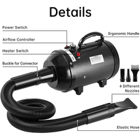 Smart Touch 4 Buse Accessoire Écran Réglable Chaleur Pet Toilettage Chien et Chat Séchage Puissant Sèche-Cheveux Accessoire