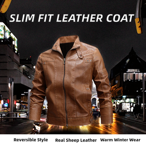 Chaqueta Bomber de Cuero Genuino Verde Oliva para Hombre CST Sports, Cuello Alto con Cierre, Abrigo de Invierno Estándar, Transpirable, Resistente al Viento, Casual - Product Image 2