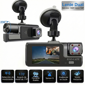 Cámara para Auto Ele-Gate de Doble Lente, 1080P Frontal, 720P Interior, Visión Nocturna - Product Image 5