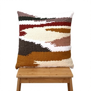 Luxury Boho Outdoor Wool Cushion Cover Hot Selling Unique Handwoven Decorative Throw <b>Pillow</b> Pom Pom Vintage/Florals/Geometric - Product Image 1