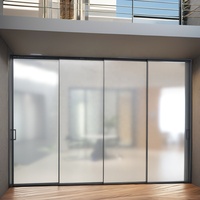 Porte coulissante extérieure moderne à cadre fin en aluminium pour balcon, avec verre trempé en plexiglas, écoénergétique et insonorisée