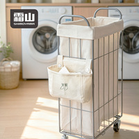 SHIMOYAMA Sac à linge multifonctionnel pour panier à suspendre, panier à linge sale, sac latéral, panier à linge pliable
