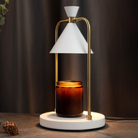 Lampe chauffe-bougie électrique moderne avec minuterie et variateur d'intensité, base en fer, diffuseur de cire, lampe de table de luxe pour bougies parfumées en pot