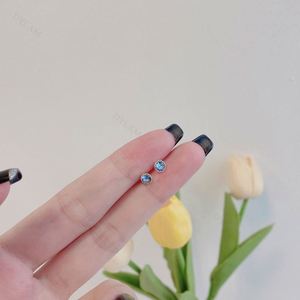 Dylam Wholesale Small Mini Stone Rhodium Plated 5A Cubic Zirconia CZ S925 925 Sterling Silver <b>Fine</b> <b>Stud</b> <b>Earrings</b> for Women - Product Image 3
