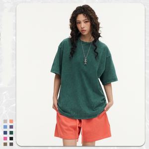 T-shirts unisexes surdimensionnés à logo, en coton biologique Pima 100% peigné, épais et personnalisables, pour hommes, avec épaules tombantes, vente en gros - Product Image 6