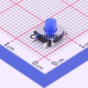 TS-1159B-B-D-BL Tactile Switch SMD-4P,6.2x6.2mm Switch Single Pole Single Throw Round Button 1.6N Vertical Mount - Product Image 1