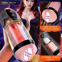 Masturbateur Masculin Automatique avec Chauffage et Aspiration Vibration Vagin Réel Poche Chatte Pénis Sexe Oral Machine Jouets pour Homme