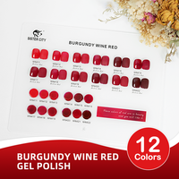 Vernis Gel UV Professionnel Sister City 15ml Rouge Bordeaux pour Manucure Française, Usage Salon et DIY, Non Toxique, Longue Durée, en Bouteille