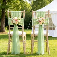 Nouvelle Bande de Chaise Moderne en Chiffon Vert Sauge en Polyester Solide pour Mariage et Événements – Décoration de Chaise