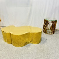 Élégant support à gâteau cylindrique en verre à effet écailles de poisson dorées pour la décoration de mariage