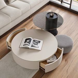 Mesa de Centro Minimalista Zxm, Mesa de Té Circular Simple para Sala de Estar, Pequeña y Práctica - Product Image 2