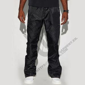 Pantalones de chándal holgados de algodón 100% de rizo francés personalizados, pantalones de chándal acampanados con lavado ácido y bordado con parche de peso ligero - Product Image 6