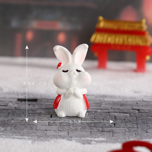 ของตกแต่งสวนขนาดเล็ก รูปสัตว์น่ารัก งานเทศกาลวัด กระต่ายปีใหม่ อุปกรณ์ตกแต่งสวนเรซิ่น - Product Image 6