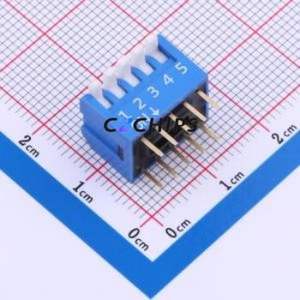 DP-05-B-T DIP Switch Through hole Component (THT) Switch Piano Key Single Pole Single Throw 5 2.54mm - Product Image 1