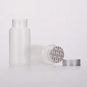 PETプラスチック100ml120ml150mlつや消し表面赤透明薬包装ピルパウダーカプセルボトルCRC/スクリューキャップ付き