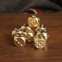 Dés à six faces en laiton massif, polis à la main, avec points en relief, pour Mahjong, KTV, bar, jeu de table, divertissement