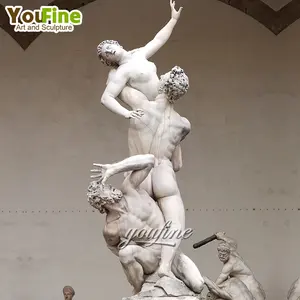 Classic Roman Antique Sculpture Marble 3 Men Sculpture For Palace Decoration