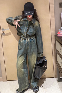 Completo Due Pezzi in Denim Casual e Carino per Ragazze, Traspirante in Poliestere/Cotone, Nuova Moda Primaverile e Autunnale per Bambini <span class=keywords><strong>Online</strong></span> - Product Image 5