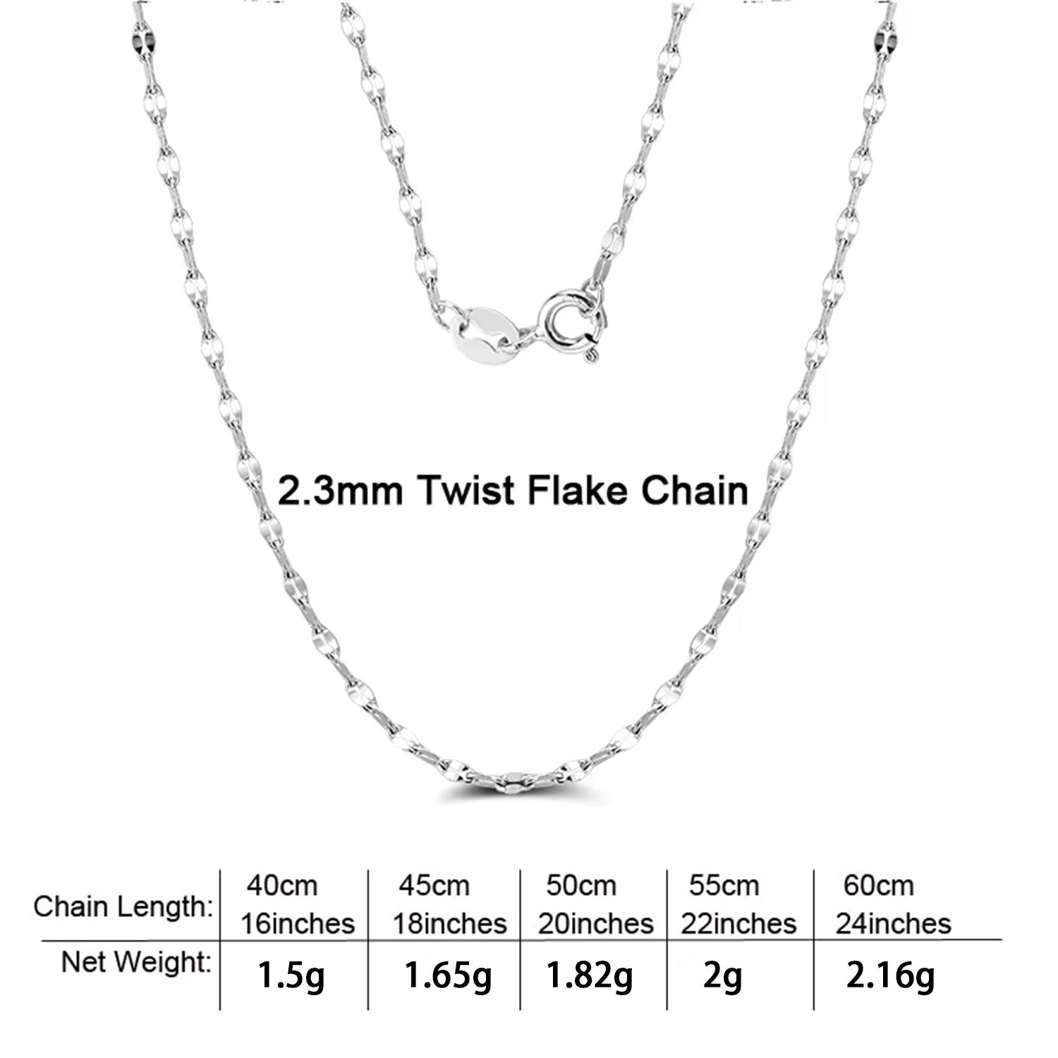 2.3mm Twist Flake Chain
