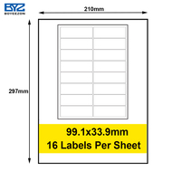 Papier d'étiquettes autocollantes Boyeezon A4 99,1x33,9x16pcs 100 feuilles, ruban d'étiquettes pour imprimantes jet d'encre et laser, autocollants imprimables pour le bureau