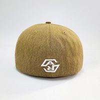 Casquette de baseball ajustée unisexe à 6 panneaux, à visière plate, avec patch en cuir brodé, personnalisable avec image, pour l'extérieur, mode décontractée, vente en gros