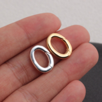 Fermoir à ressort ovale en or 14K massif/argent S925, mousqueton, clip, boucle, fournitures de bijoux en gros