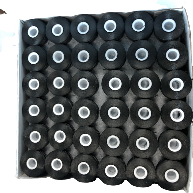 SJ WT25 Pre-Wound Bobbins 75D/2 Filament 100% Polyester Sideless L Size Embroidery Thread Bobbin