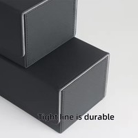 Boîte de rangement magnétique carrée en cuir pour 450+ cartes de jeu de société et de trading