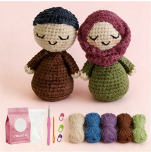 Kit de crochet pour débutants Uncinetto : Poupée Amigurumi DIY, Cadeau du Ramadan, Jouets islamiques, Poupée musulmane avec hijab - Product Image 1