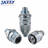 JAZZY P002B Raccord pneumatique à déconnexion rapide en acier inoxydable et laiton, accouplement rapide hydraulique type Poppet, face plate, à visser