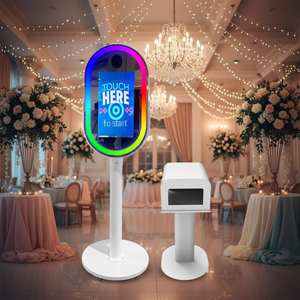 Photomaton ovale rond Love 21,5 pouces <span class=keywords><strong>avec</strong></span> appareil <span class=keywords><strong>photo</strong></span> reflex numérique, miroir magique <span class=keywords><strong>avec</strong></span> logiciel - Product Image 1