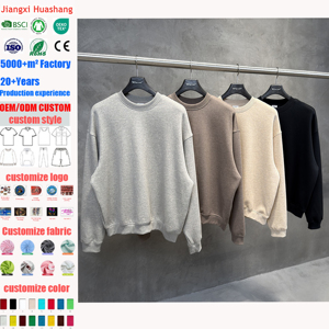 Sudadera Oversize de Cuello Redondo para Hombre, Gris, Ajuste Relajado, Cuello Acanalado, Estilo Minimalista, Casual, Streetwear, Loungewear, Felpa - Product Image 1