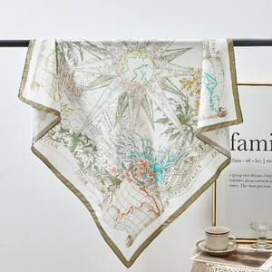 <span class=keywords><strong>Foulard</strong></span> <span class=keywords><strong>carré</strong></span> 100 % soie de mûrier pour femme 90x90cm, imprimé animal printemps, style frais et doux, vente en gros - Product Image 5