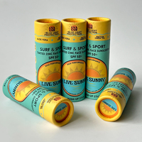 100% écologique cylindre déodorant bâton conteneur de qualité alimentaire pour baume à lèvres crème solaire emballage en carton Push up papier Tube