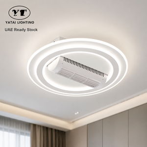Ventilateur de plafond moderne décoratif d'intérieur en acrylique avec télécommande, 6 vitesses, variateur d'intensité, 3 températures de couleur, pour chambre et salon - Product Image 1