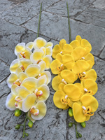 Vente en Gros Blanc Rose Orange Real Touch 3D Orquideas Latex Cymbidium Fleurs Artificielles Orchidée Cymbidium Phalaenopsis Fleur