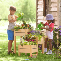 Estación de Jardinería Infantil de Madera, Muebles para Plantar al Aire Libre, Equipo de Aprendizaje de la Naturaleza para Guarderías, Preescolares y Jardines de Infancia