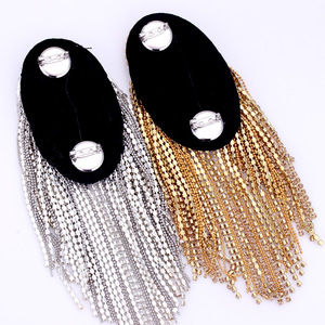 Nouveau Design Strass Clouté Insigne Vêtements Vêtement Accessoires De Luxe Gland Strass Insigne D'épaule - Product Image 4