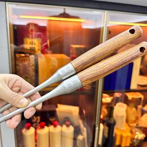 Spatule en titane pur avec manche en bois de rose pour service buffet, équipement de cuisine de restaurant, fabrication Jieyang - Product Image 1