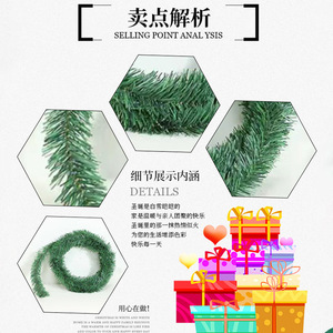 Guirlande de Noël Jufeng 5-7cm en rotin artificiel, décoration de porte pour maison, cour, hôtel, centre commercial - Product Image 5