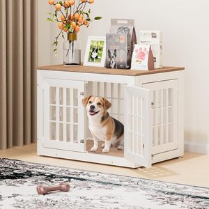 Cross-border minimalist high-value home indoor dog cage for small and <b>medium</b>-sized pets, double door, large space pet furniture - Product Image 1