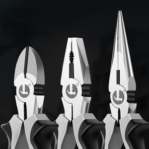 Imported Industrial-Grade Small <b>Needle</b>-<b>Nose</b> <b>Pliers</b> Vice Grips Multi-Functional Household Set Three-Piece Set - Product Image 1