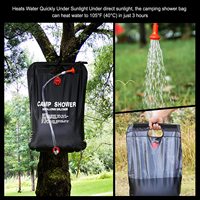 Sac de douche portable de camp de 20L/5 gallons solaires avec tuyau amovible et pommeau de douche commutable marche-arrêt pour le camping en plein air et les voyages