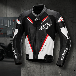 Chaqueta de cuero para motocicleta estilo carreras, manga larga, con cremallera, chaqueta de montar con logo personalizado, unisex, para adultos. - Product Image 3