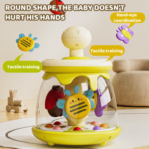 Juguete de Carrusel para Bebés, Juguete Educativo para Presionar Botones y Fortalecer la Mano, con Pelota Saltarina para el Desarrollo Temprano - Product Image 4