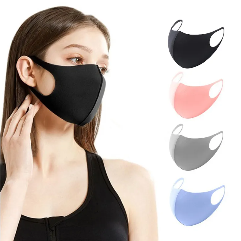 Maschera per il viso in tessuto di moda per maschere per il viso in cotone riutilizzabile in poliestere lavabile nero all'aperto Unisex