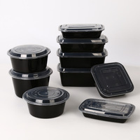 Conteneurs d'emballage alimentaire à emporter 500/750/1000 Ml, boîte alimentaire en plastique pour micro-ondes, récipients à emporter avec couvercles de haute qualité