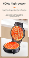 Machine à gaufres premium pour le petit-déjeuner, chauffage uniforme, protection anti-surchauffe, appareil à préparer des aliments légers, grille-pain pour la cuisine