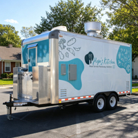 Volledig uitgeruste foodtruck, custom fastfood trailer, mobiele foodtruck, pizza, ijs, koffie, taco's, verkoopwagen te koop