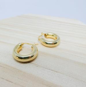 Fashion Dainty Jewelry Sterling <strong>Silver</strong> Gold Plated Earrings Trendy Tube <strong>Hoop</strong> Earrings Thick <strong>Small</strong> Hollow <strong>Hoops</strong> - Product Image 3